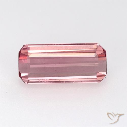 1.54ct 자연스러운 라이트 핫 핑크 전기석, 에메랄드 컷, VVS