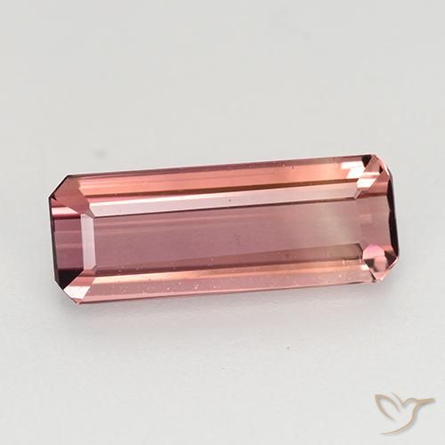 1.65ct 자연스러운 딥 핑크 전기석, 에메랄드 컷, VVS
