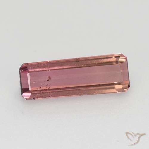 1.62ct 자연스러운 오렌지 핑크 전기석, 에메랄드 컷, VS-SI