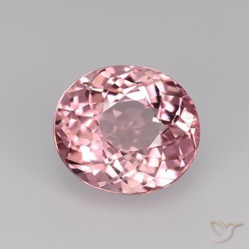 2.18ct 자연스러운 연분홍 풍선껌 전기석, 타원형, VVS-VS