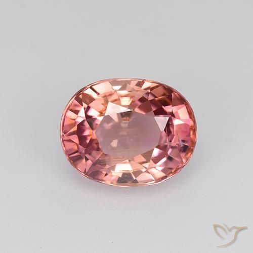 1.48ct 자연스러운 로즈우드 핑크 전기석, 타원형, VVS-VS