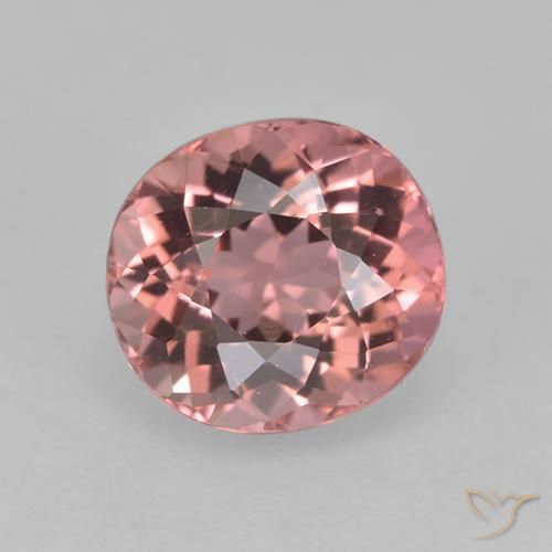 1.53ct 자연스러운 라이트 핑크 전기석, 타원형, VVS