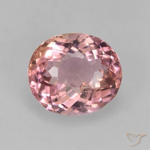 1.63ct 자연스러운 라이트 핫 핑크 전기석, 타원형, VS