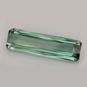 14.80캐럿 천연 블루 그린 투르말린, 에메랄드 컷, 28×8.2 mm, VS