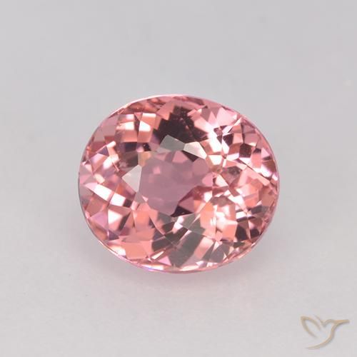 1.44ct 자연스러운 풍선껌 핑크 전기석, 타원형, VVS-VS