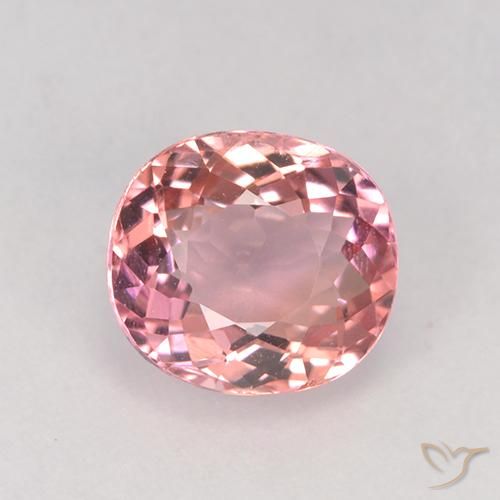 1.61ct 자연스러운 라이트 핑크 전기석, 타원형, VVS-VS