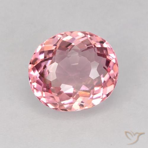 1.60ct 자연스러운 풍선껌 핑크 전기석, 타원형, VVS-VS