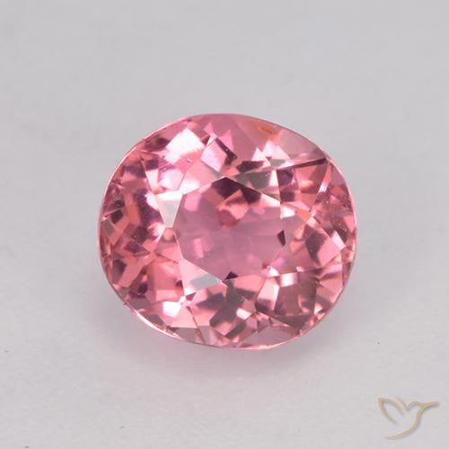1.33ct 자연스러운 핫핑크 톤 전기석, 타원형, VVS