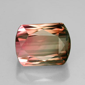 5.27캐럿 천연 멀티컬러 투르말린, 멋진 모양, 10.7×8.2 mm, VVS