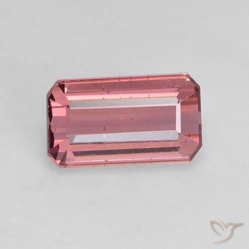 1.51ct 자연스러운 오렌지 핑크 전기석, 에메랄드 컷, VS