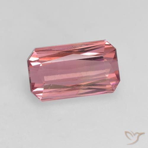 1.84ct 자연스러운 딥 오렌지 핑크 전기석, 에메랄드 컷, VVS-VS