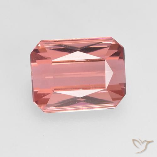 1.38ct 자연스러운 붉은빛이 도는 핑크 전기석, 에메랄드 컷, VVS-VS
