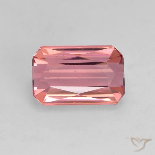 1.33ct 자연스러운 풍선껌 핑크 전기석, 에메랄드 컷, VVS-VS