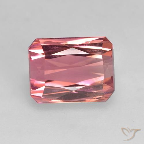 1.65ct 자연스러운 풍선껌 핑크 전기석, 에메랄드 컷, VVS-VS