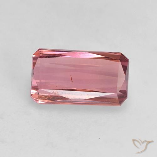 1.36ct 자연스러운 오렌지 핑크 전기석, 에메랄드 컷, VS