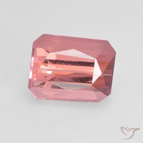 1.14ct 자연스러운 미디엄 핑크 전기석, 에메랄드 컷, VVS-VS