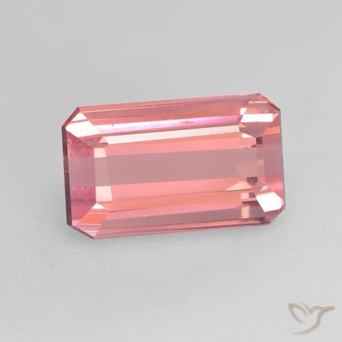 1.55ct 자연스러운 풍선껌 핑크 전기석, 에메랄드 컷, VVS-VS