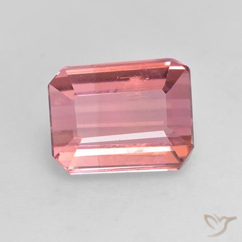 1.88ct 자연스러운 풍선껌 핑크 전기석, 에메랄드 컷, VVS-VS