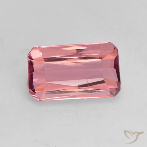 1.08ct 자연스러운 딥 오렌지 핑크 전기석, 에메랄드 컷, VVS-VS