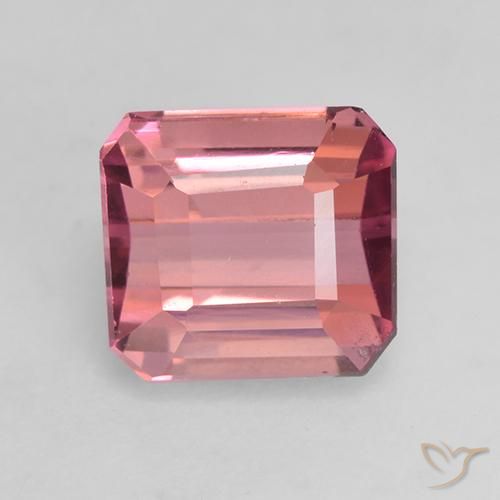 1.52ct 자연스러운 미디엄 핑크 전기석, 에메랄드 컷, VVS-VS