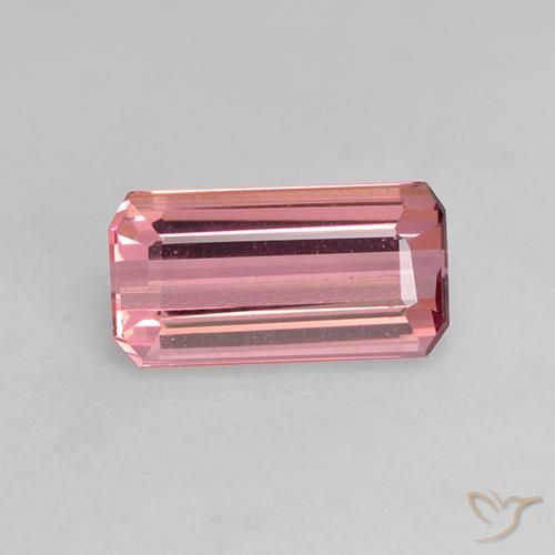 1.12ct 자연스러운 미디엄 핑크 전기석, 에메랄드 컷, VVS-VS