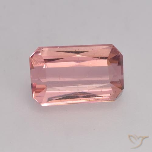 1.35ct 자연스러운 오렌지 핑크 전기석, 에메랄드 컷, VS