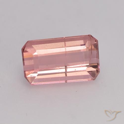 1.11ct 자연스러운 라이트 캔디 애플 레드 전기석, 에메랄드 컷, SI