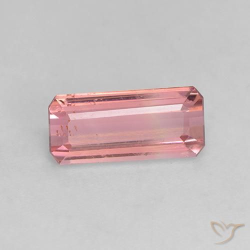 1.33ct 자연스러운 오렌지 핑크 전기석, 에메랄드 컷, VS