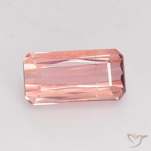 1.24ct 자연스러운 미디엄 라이트 핑크 전기석, 에메랄드 컷, VS