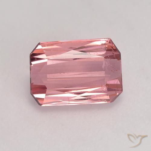 1.76ct 자연스러운 미디엄 핑크 전기석, 에메랄드 컷, VS