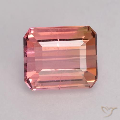 1.10ct 자연스러운 붉은빛이 도는 핑크 전기석, 에메랄드 컷, VS-SI