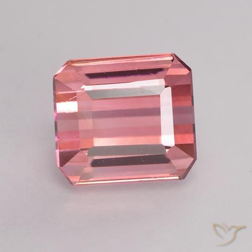 1.89ct 자연스러운 미디엄 핑크 전기석, 에메랄드 컷, VVS-VS