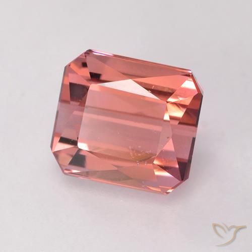 1.58ct 자연스러운 다크 핑크 전기석, 에메랄드 컷, VS