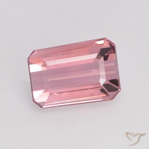 1.41ct 자연스러운 오렌지 핑크 전기석, 에메랄드 컷, VVS-VS