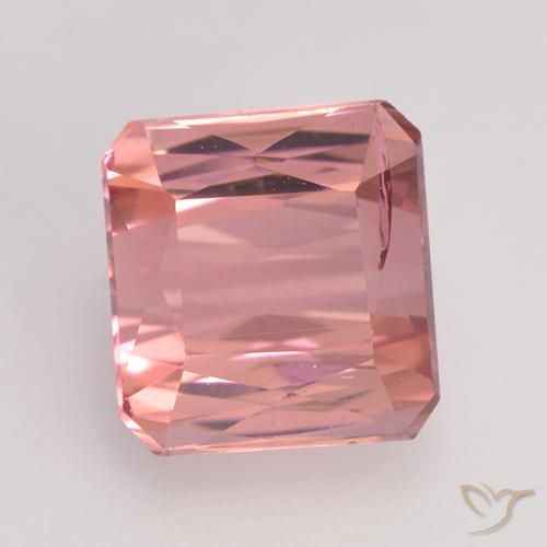1.46ct 자연스러운 미디엄 핑크 전기석, 에메랄드 컷, VS-SI