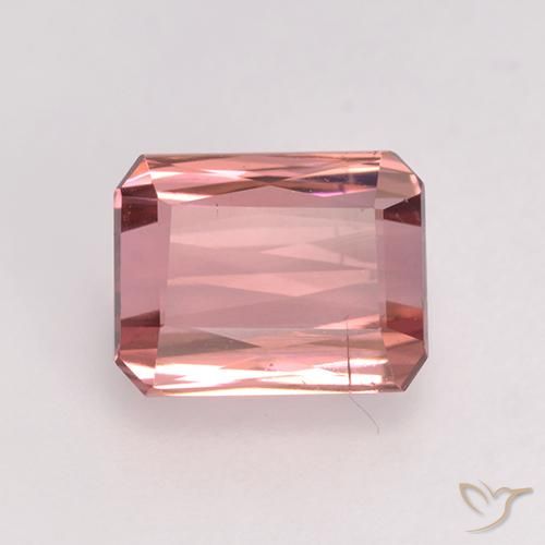 1.87ct 자연스러운 오렌지 핑크 전기석, 에메랄드 컷, VS-SI
