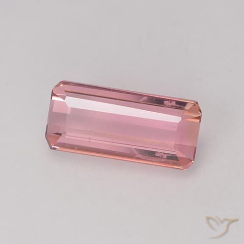 1.09ct 자연스러운 오렌지 핑크 전기석, 에메랄드 컷, VS