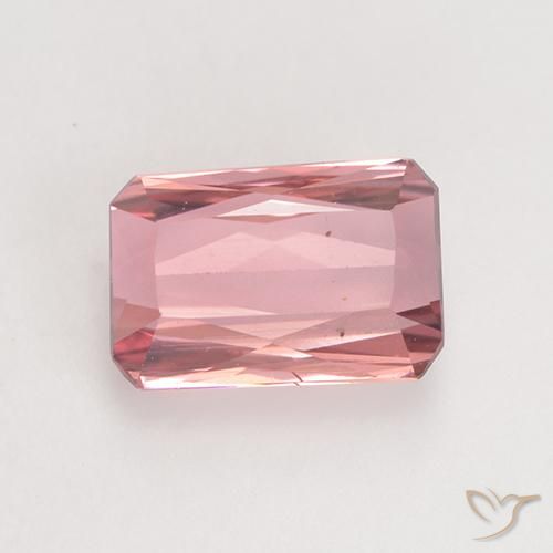 1.54ct 자연스러운 오렌지 핑크 전기석, 에메랄드 컷, VS