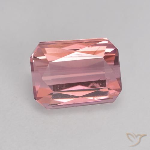 1.34ct 자연스러운 라이트 핫 핑크 전기석, 에메랄드 컷, VVS-VS