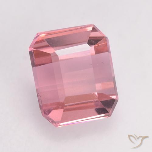 1.10ct 자연스러운 연분홍 풍선껌 전기석, 에메랄드 컷, VVS-VS