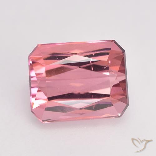 1.90ct 자연스러운 연분홍 풍선껌 전기석, 에메랄드 컷, VS