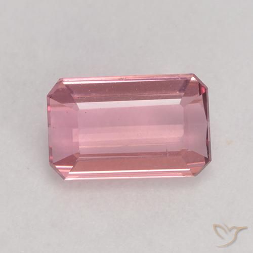 1.01ct 자연스러운 연분홍 풍선껌 전기석, 에메랄드 컷, VS