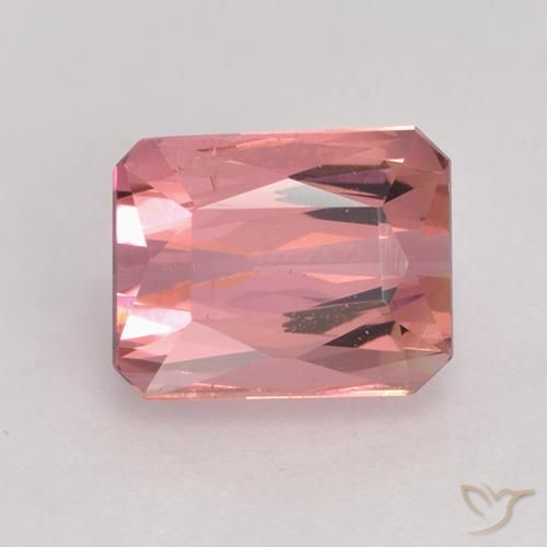1.61ct 자연스러운 오렌지 핑크 전기석, 에메랄드 컷, VVS-VS