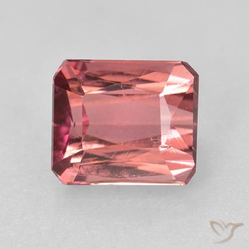 1.21ct 자연스러운 다크 핑크 전기석, 에메랄드 컷, VS