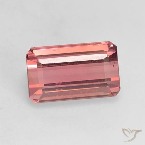 3.30ct 자연스러운 다크 핑크 전기석, 에메랄드 컷, VS