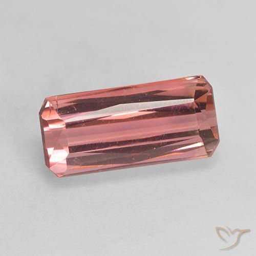 3.51ct 자연스러운 미디엄 핑크 전기석, 에메랄드 컷, VS