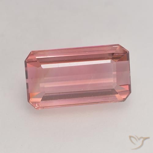 2.83ct 자연스러운 오렌지 핑크 전기석, 에메랄드 컷, VVS-VS