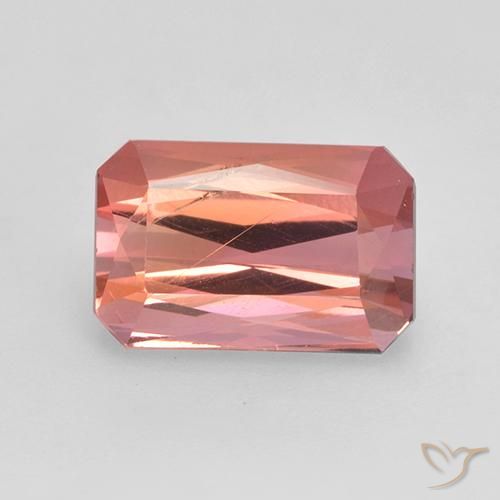 2.45ct 자연스러운 붉은빛이 도는 핑크 전기석, 에메랄드 컷, SI
