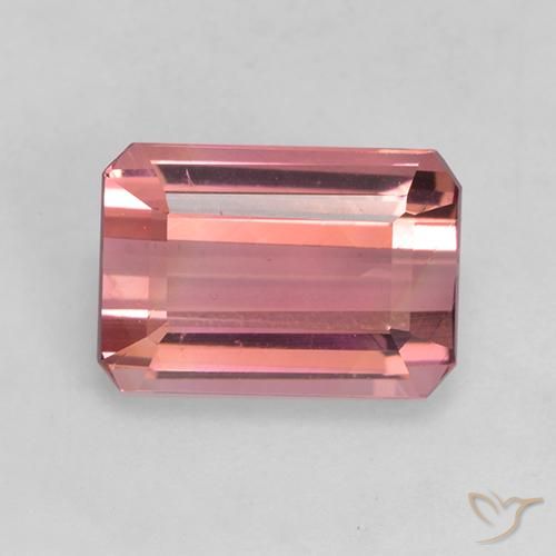 2.49ct 자연스러운 딥 오렌지 핑크 전기석, 에메랄드 컷, VVS-VS