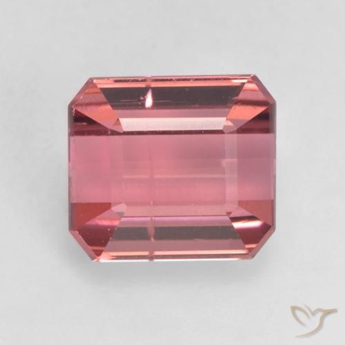 2.43ct 자연스러운 붉은빛이 도는 핑크 전기석, 에메랄드 컷, SI